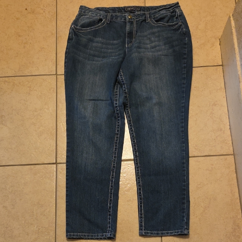 Cato Elegant Indigo Women's Straight Leg Jeans - Picture 3 of 5